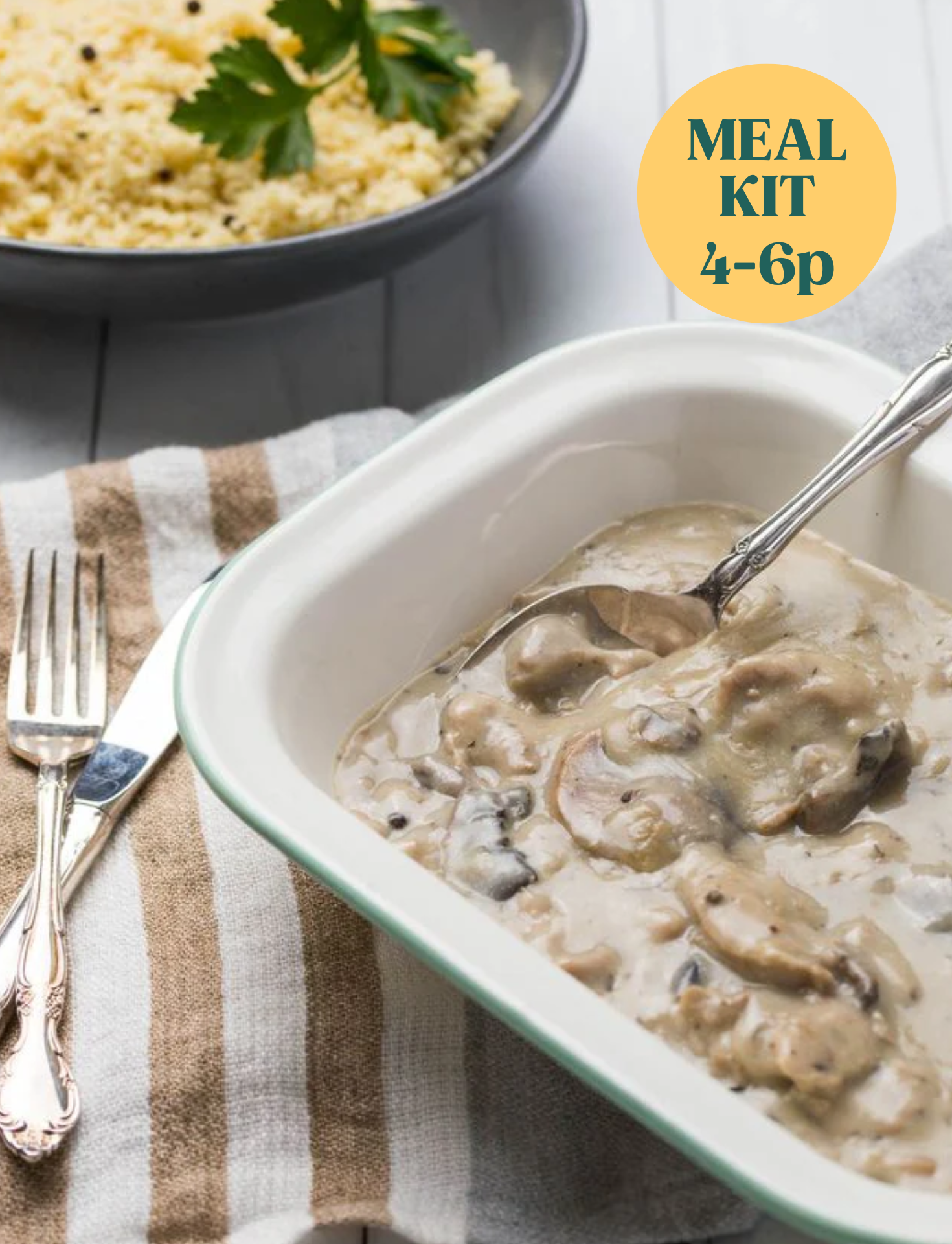 Meal Kit | Chicken & Mushroom Casserole & Rice | Serves 4 - 6
