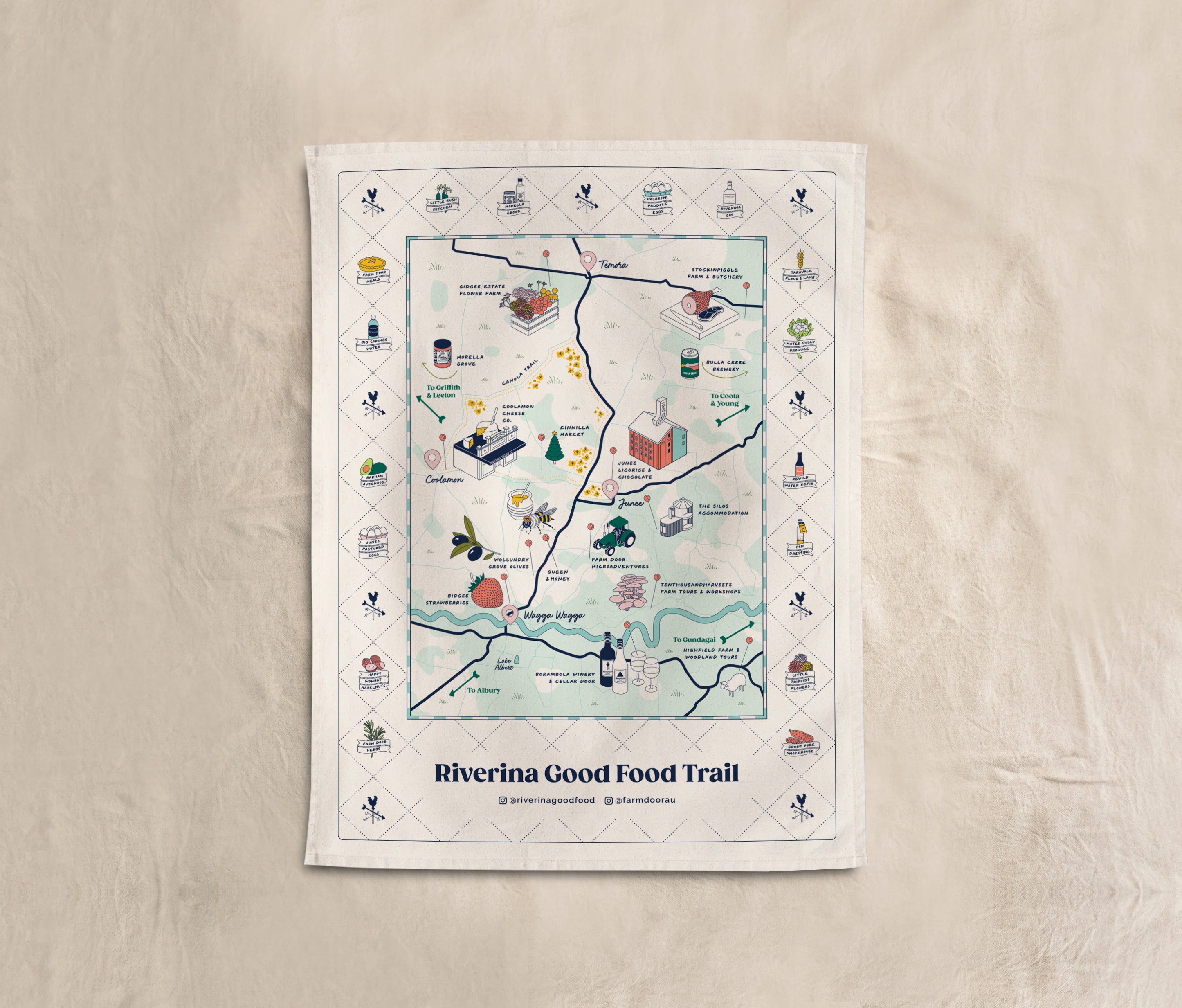 Riverina Good Food Trail Tea Towel
