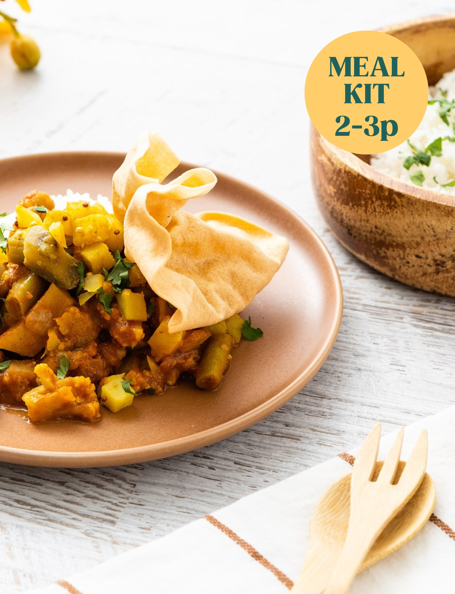 Meal Kit | Vegetable Curry & Rice | Serves 2-3