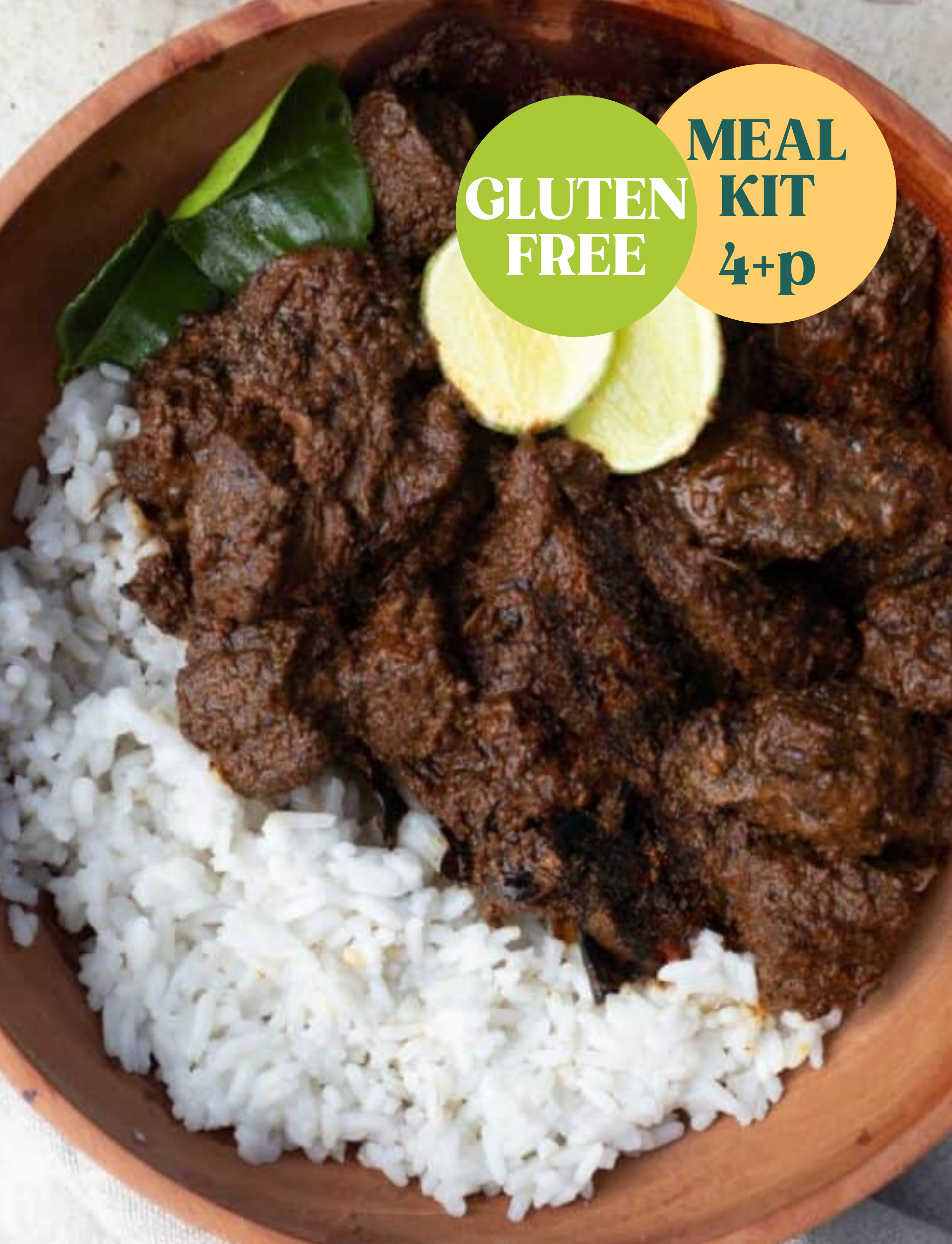 Meal Kit | Beef Rendang & Rice | Serves 4+