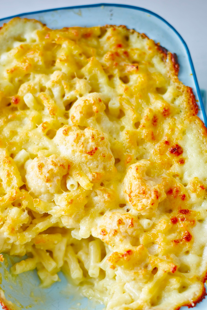 Experience the creamy goodness of our Cauliflower Mac n Cheese, now available in a family-sized serving perfect for sharingv