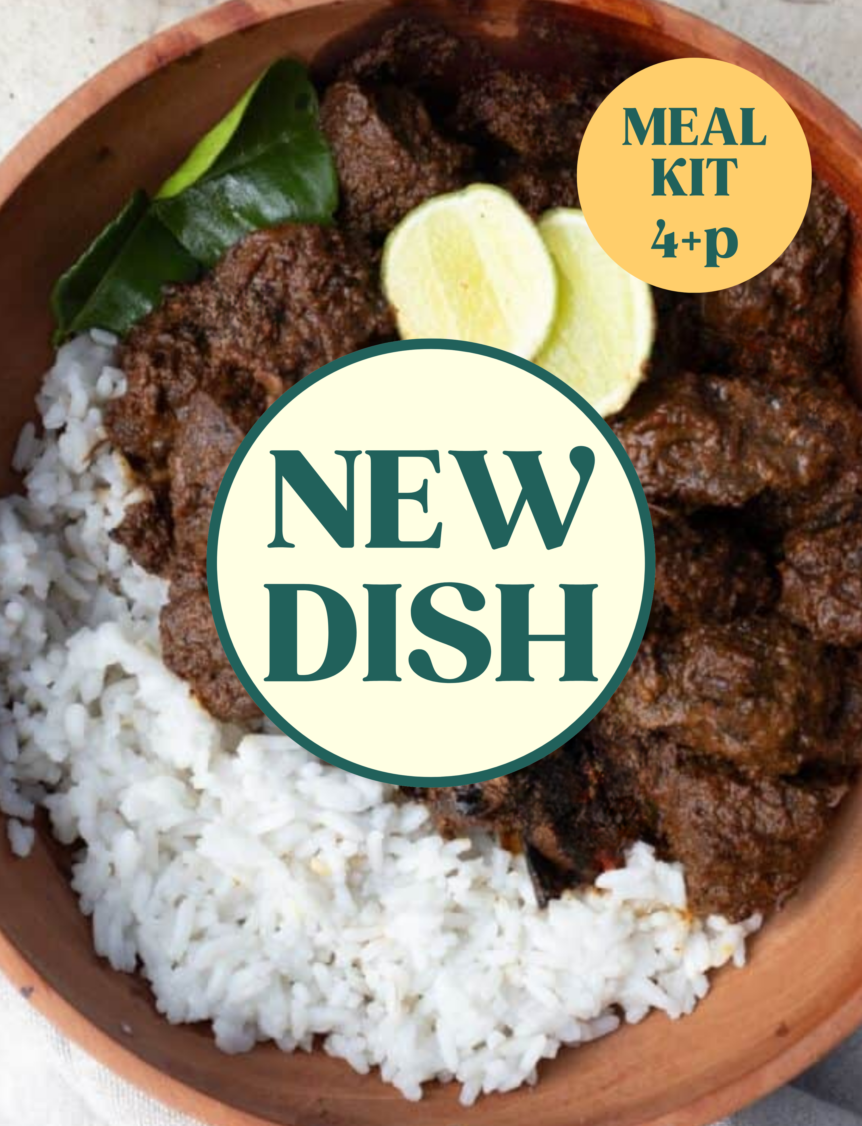Meal Kit | Beef Rendang & Rice | Serves 4+