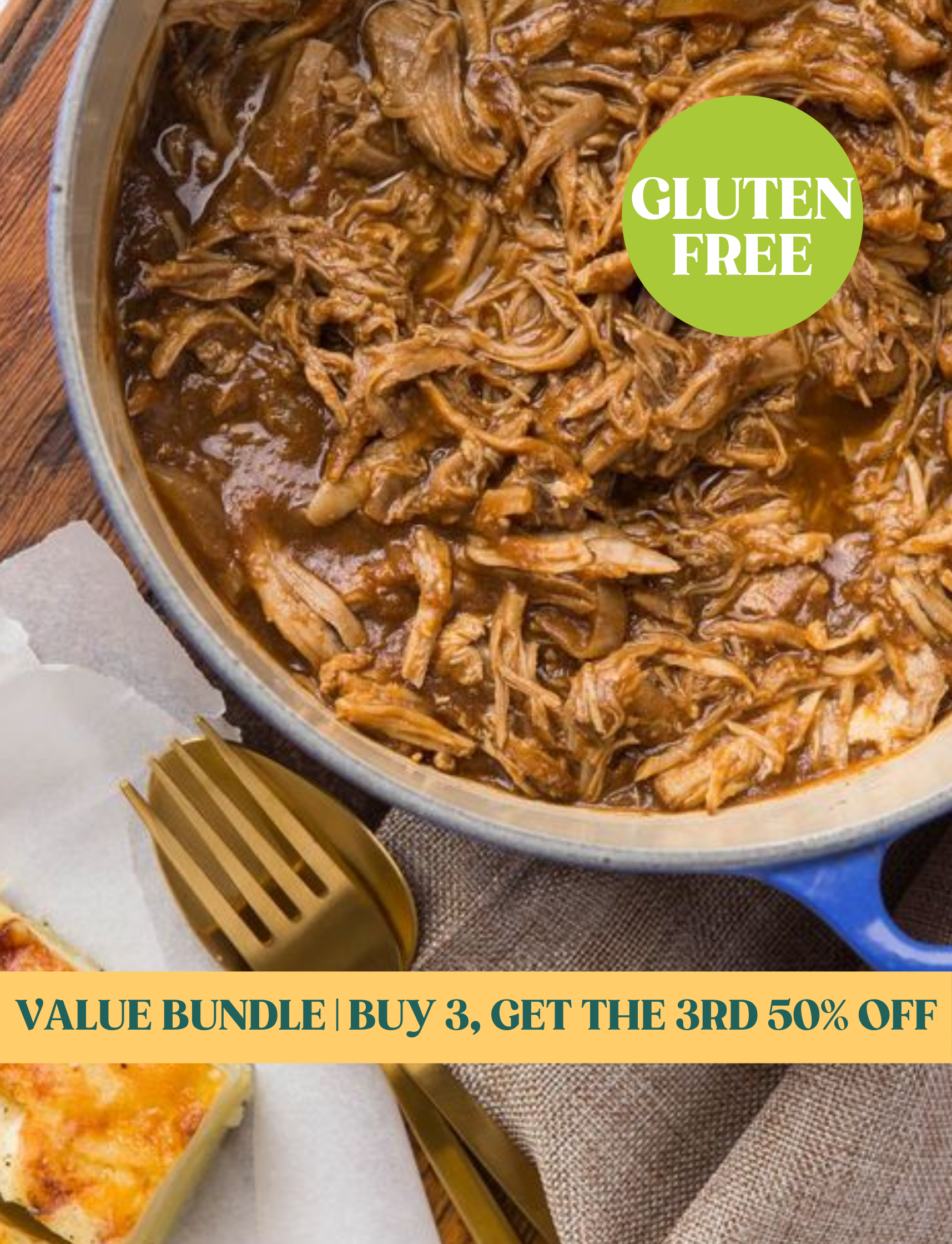 Value Bundle | 3 x BBQ Pulled Pork | Serves 12+