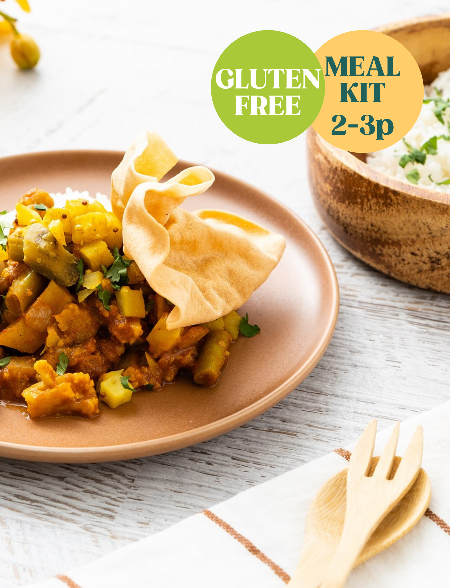 Meal Kit | Vegetable Curry & Rice | Serves 2-3