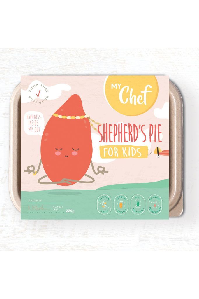 A comforting classic: Kids Shepherd’s Pie, with a wholesome blend of meat, vegetables, and fiber-rich sweet potato topping