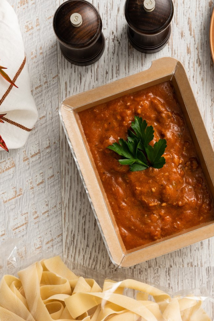 A taste of Italy: our Slow Cooked Ragu Sauce, perfect for serving 2-3 over fresh pasta in no time